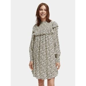 NWOT Scotch & Soda Amsterdam Short Flowy Dress Smocked & Ruffles Sz S oversized